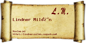 Lindner Milán névjegykártya