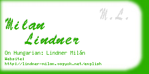 milan lindner business card